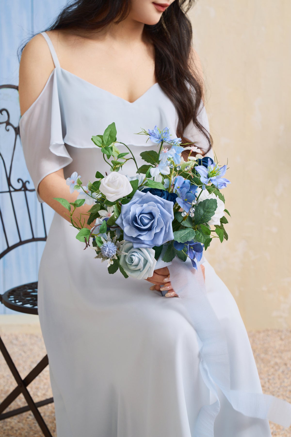 Bridesmaid Bouquets in Timeless French Blue & White