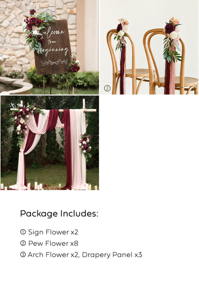 Pre-Arranged Bridal Flower Packages in Romantic Marsala