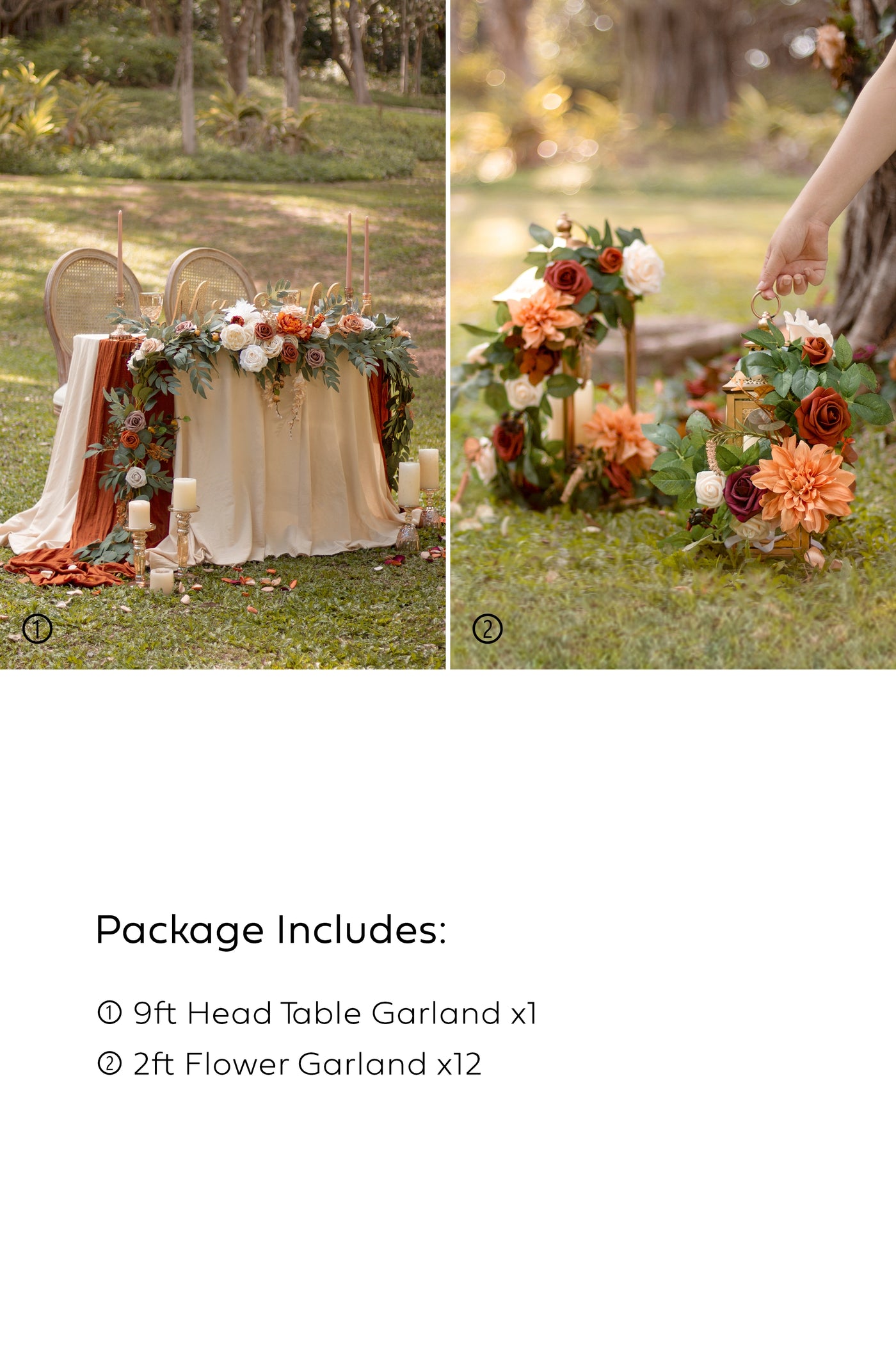Pre-Arranged Wedding Flower Packages in Sunset Terracotta