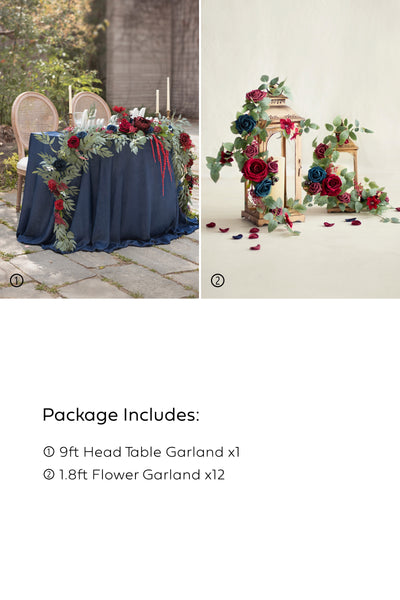 Pre-Arranged Wedding Flower Packages in Burgundy & Navy