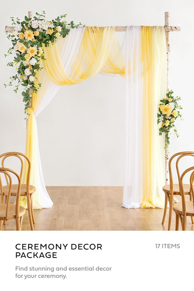 Pre-Arranged Wedding Flower Packages in Lemonade Yellow