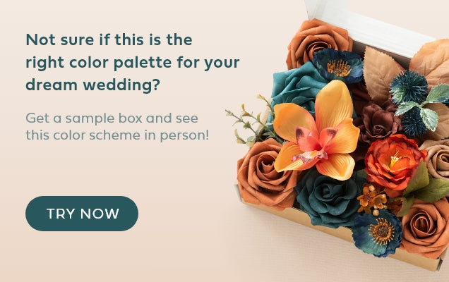 Dark Teal & Burnt Orange Wedding sample