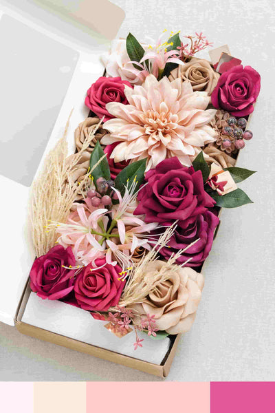 DIY Designer Flower Boxes in Valentine Magenta