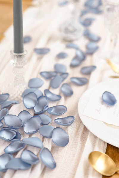 Silk Rose Petals in Dusty Blue & Navy