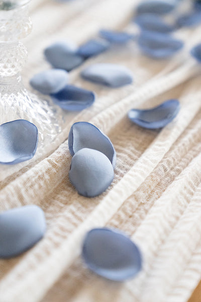 Silk Rose Petals in Blue Shades