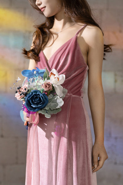 Bridesmaid Posy in Dusty Rose & Navy | Clearance