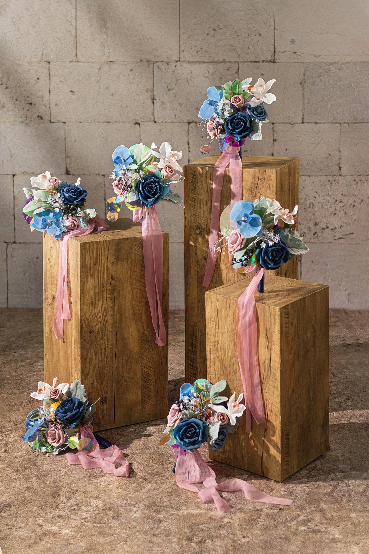 Bridesmaid Posy in Dusty Rose & Navy | Clearance