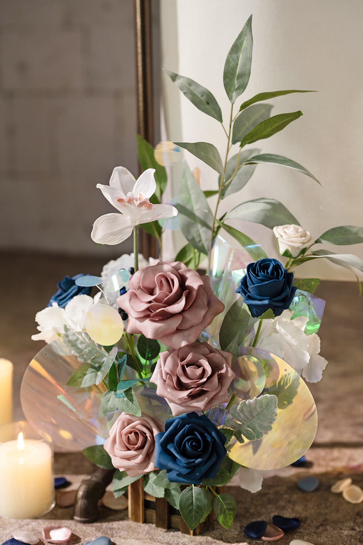 Deluxe Combo Set Flower Sign Decor in Dusty Rose & Navy | Clearance
