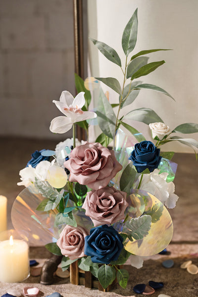 Deluxe Combo Set Flower Sign Decor in Dusty Rose & Navy | Clearance