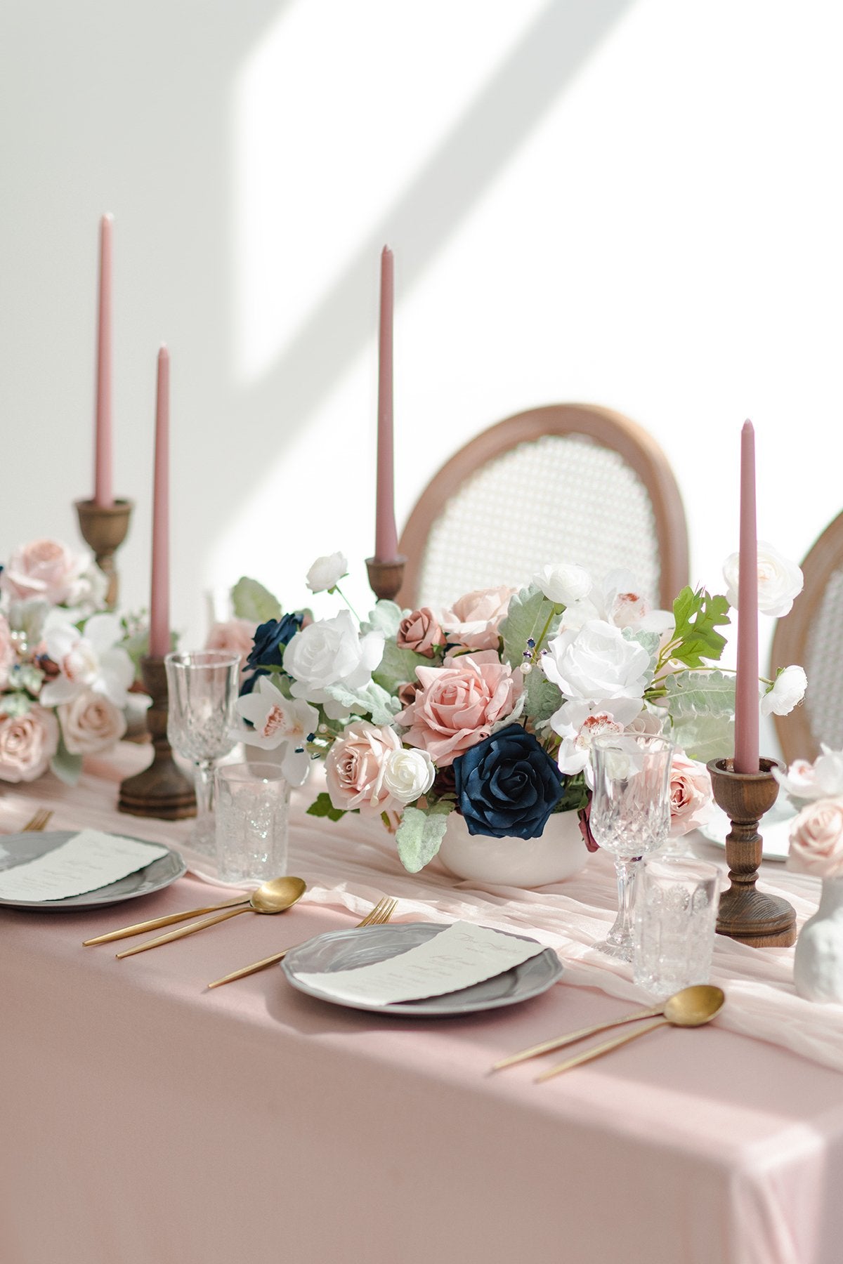 Dusty Blue & Navy Designer Flower Boxes