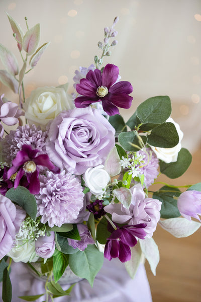 DIY Designer Flower Boxes in Lilac & Gold