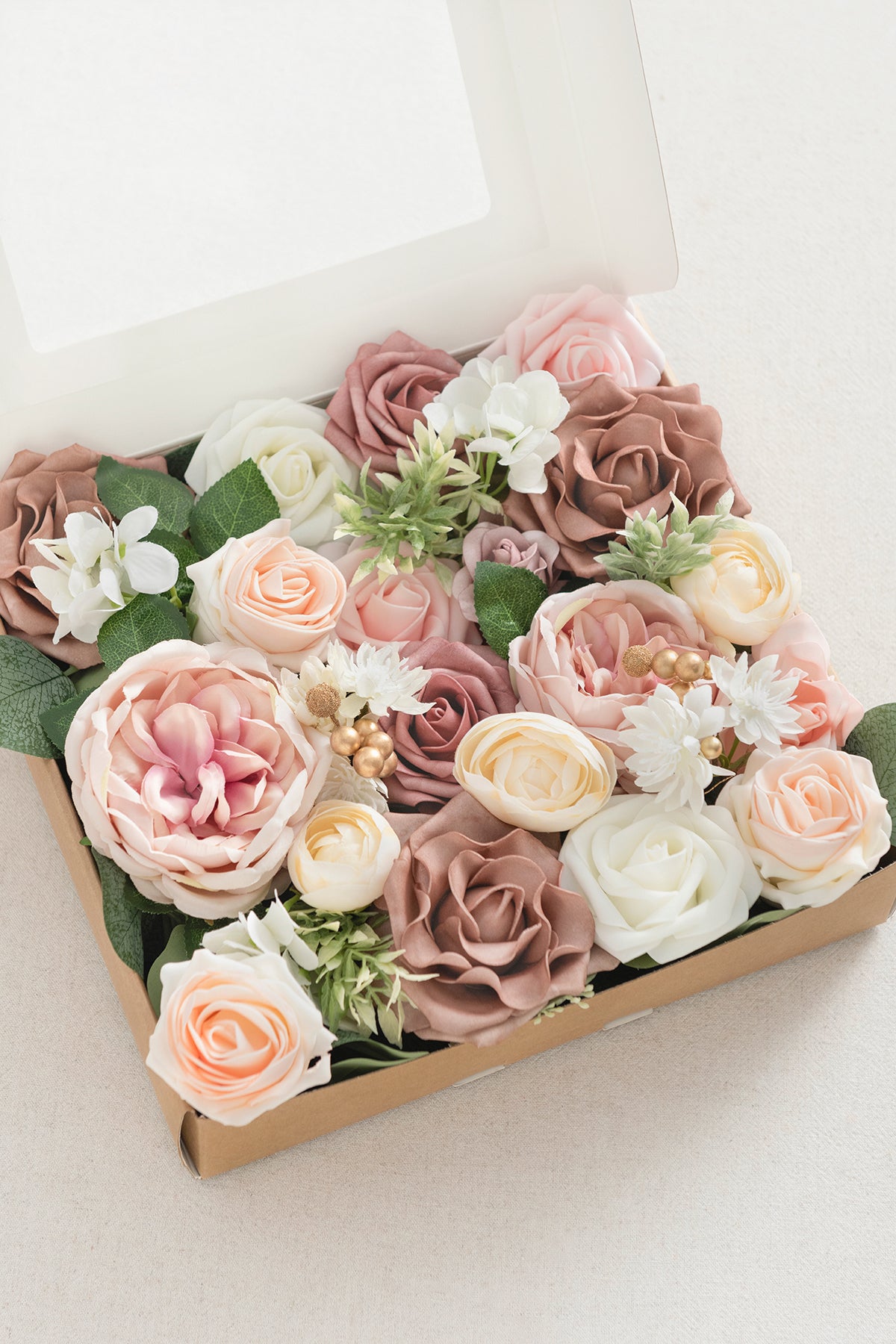 DIY Designer Flower Boxes in Dusty Rose & Cream