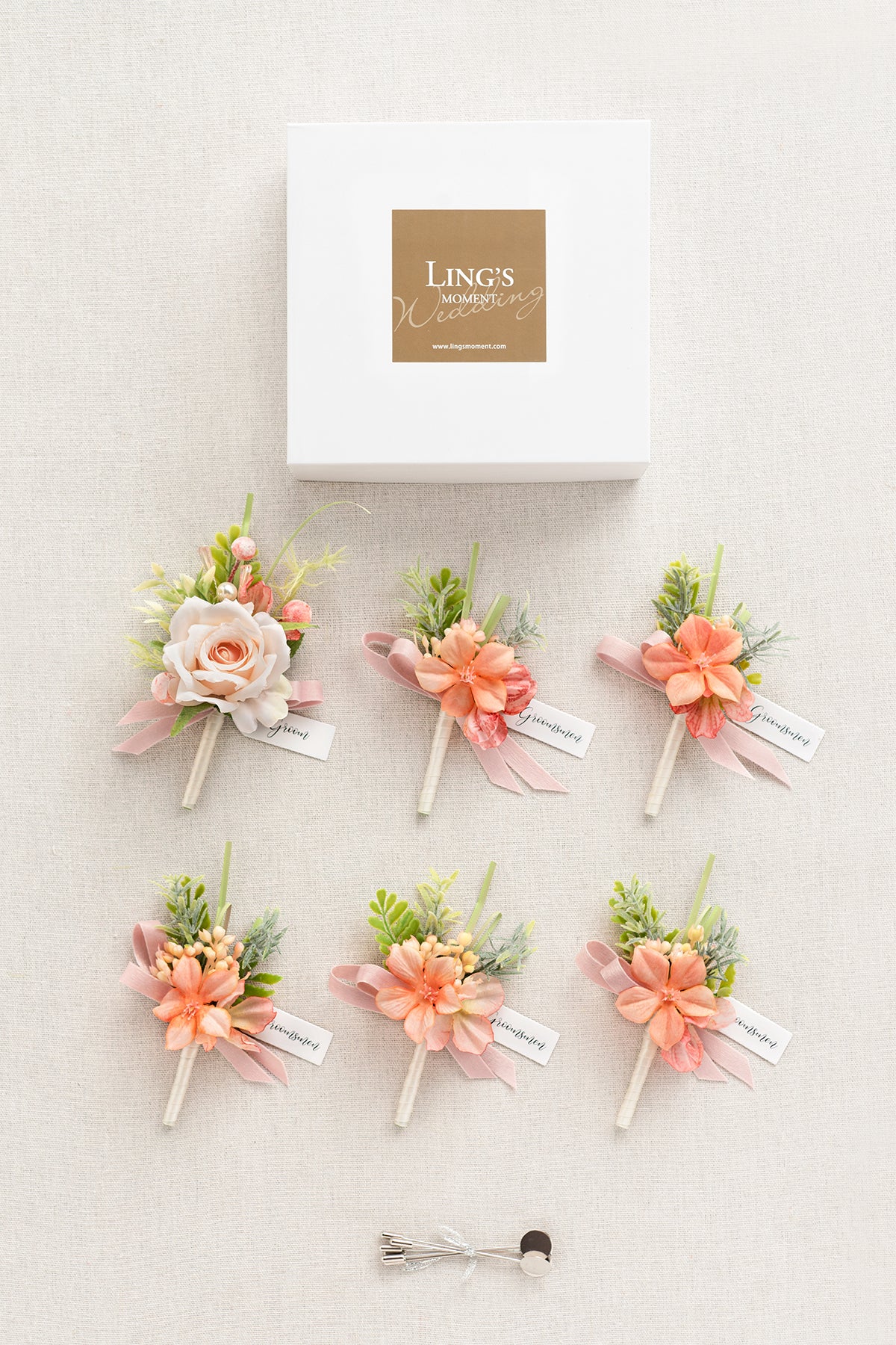 Boutonnieres in Garden Blush