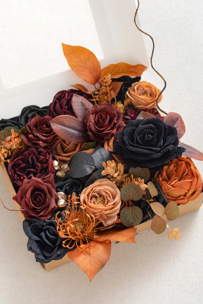 DIY Designer Flower Boxes in Black & Pumpkin Orange