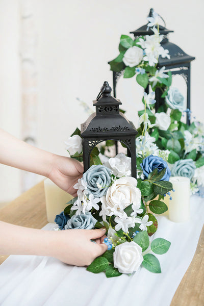 2ft Flower Garlands in Dusty Blue & Navy