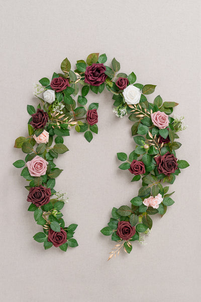 5ft Flower Garland in Burgundy