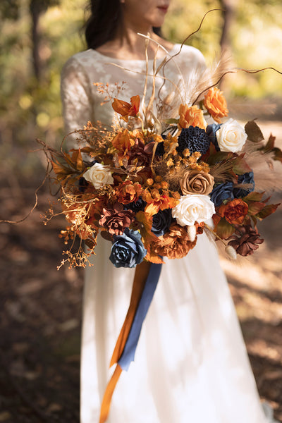 Dusty Blue & Navy Designer Flower Boxes