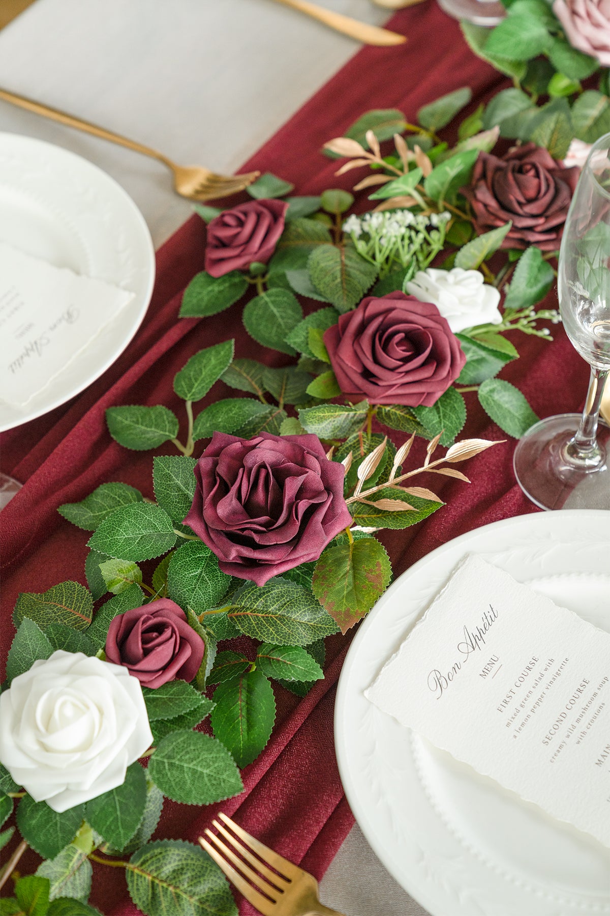 5ft Flower Garland in Burgundy