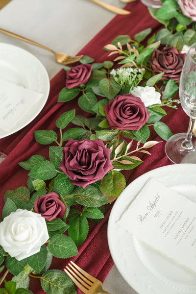 5ft Flower Garland in Burgundy
