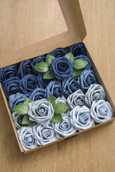 DIY Supporting Flower Boxes in Dusty Rose & Navy