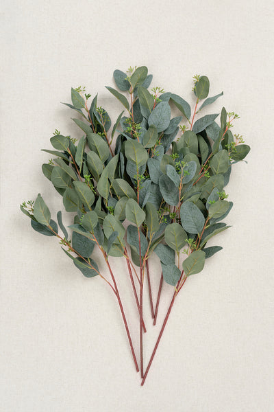 23" Dark Green Seeded Oval Eucalyptus - 6PCS