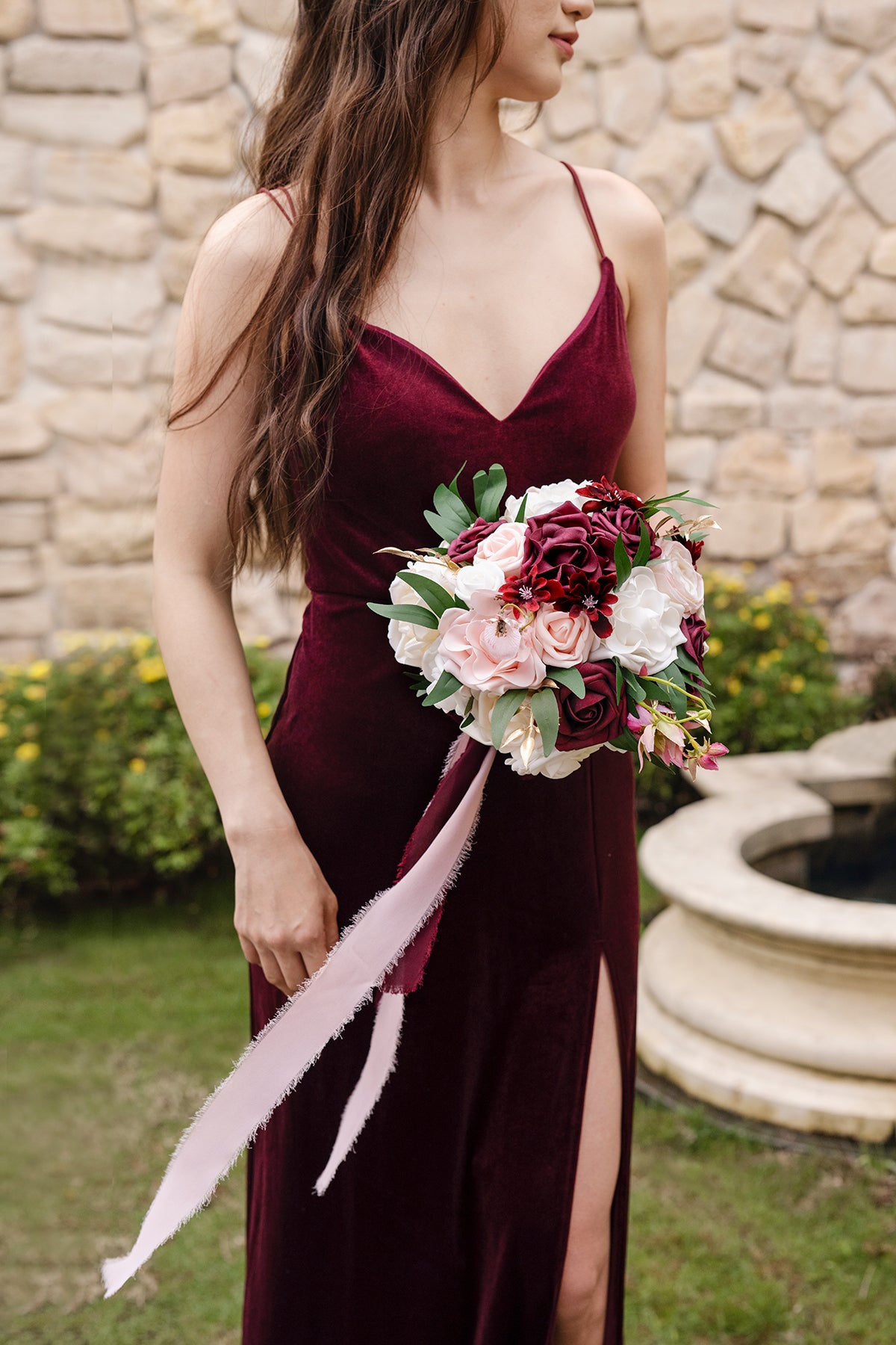 Bridesmaid Bouquet in Romantic Marsala