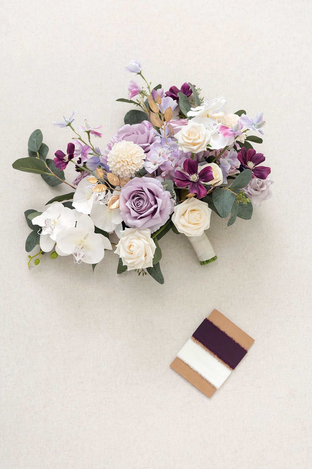 Medium Free-Form Bridal Bouquet in Lilac & Gold