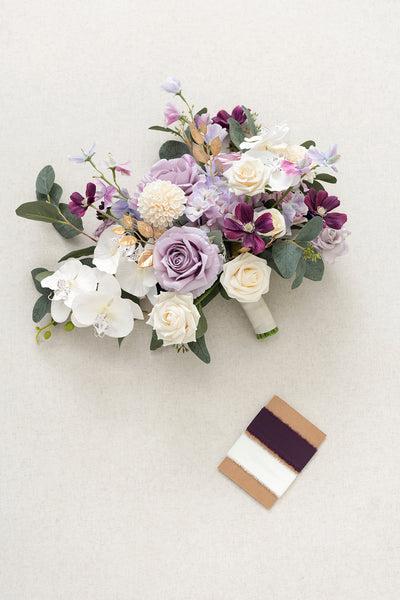 Medium Free-Form Bridal Bouquet in Lilac & Gold