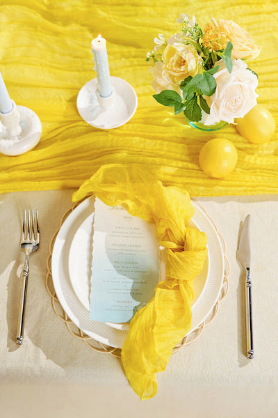 Cheesecloth Napkins in Lemonade Yellow