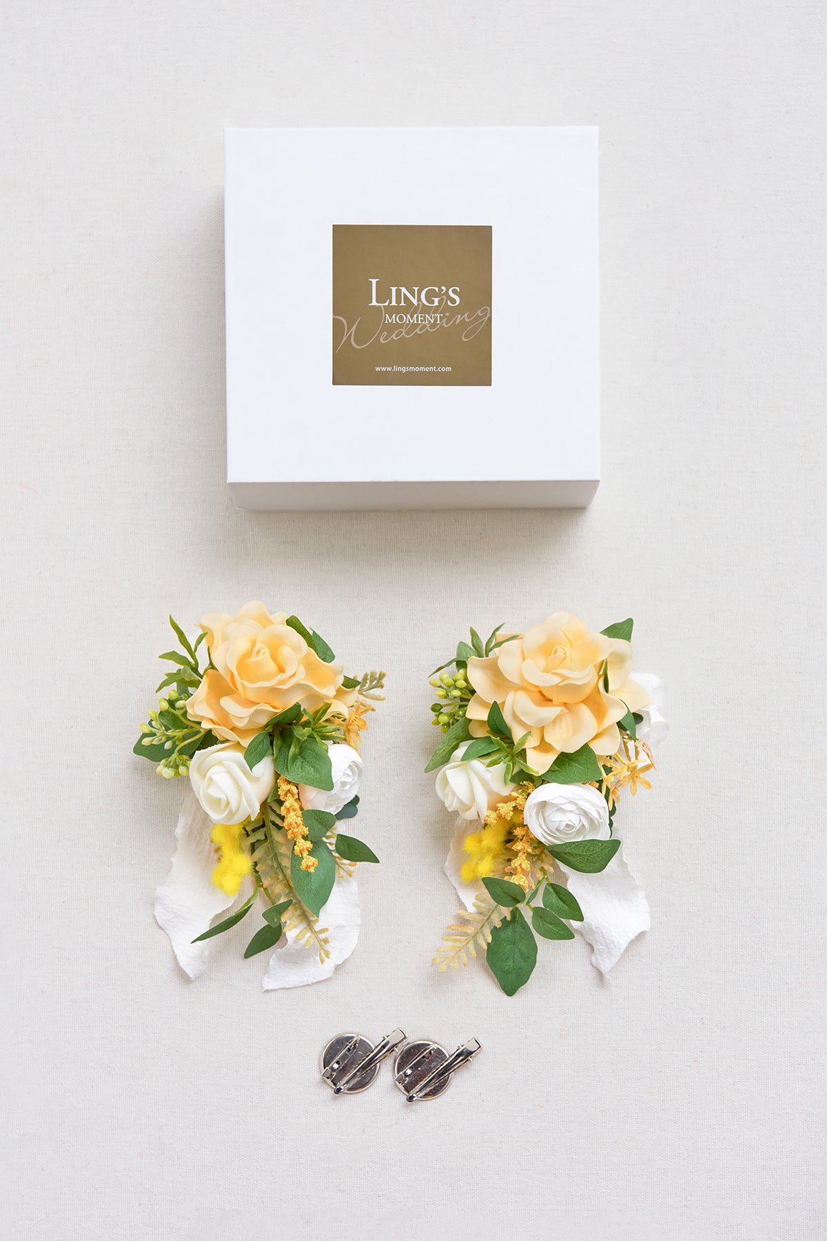 Wrist and Shoulder Corsages in Lemonade Yellow | Clearance