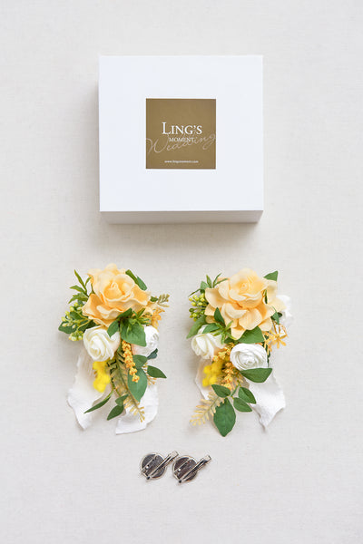 Wrist and Shoulder Corsages in Lemonade Yellow | Clearance