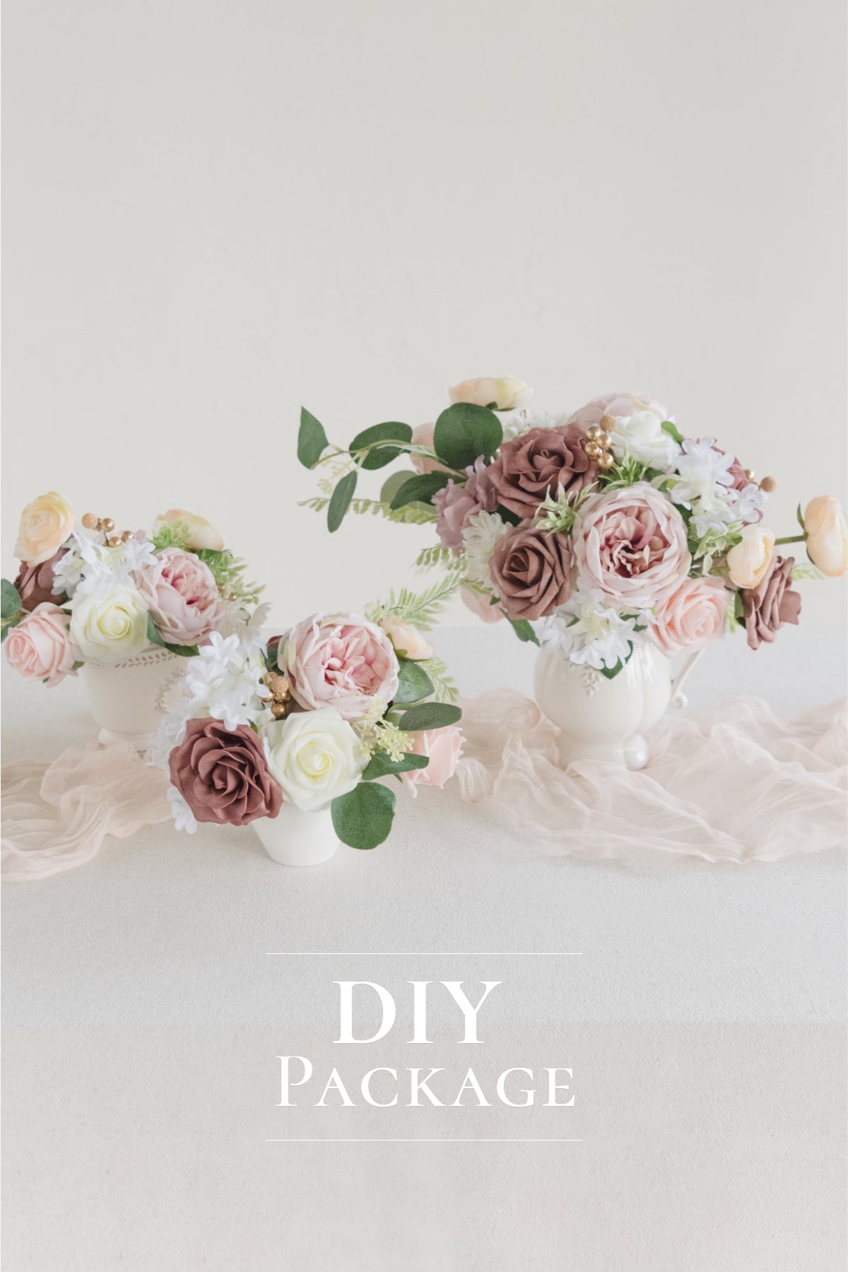 Centerpiece DIY Flowers Package - Belle Dusty Rose