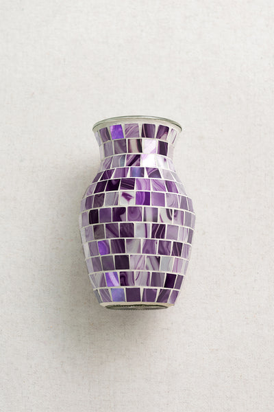 Mosaic Glass Vase in Twilight Purple