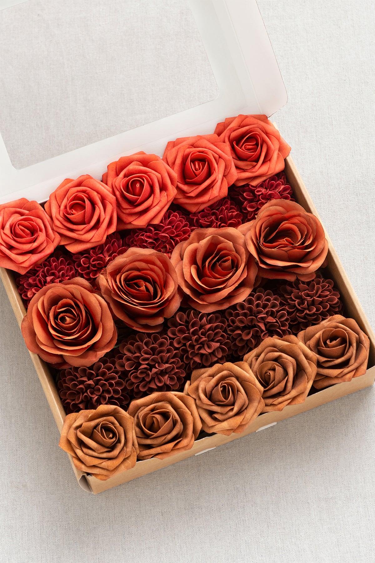 DIY Supporting Flower Boxes in Burnt Orange & Scarlet