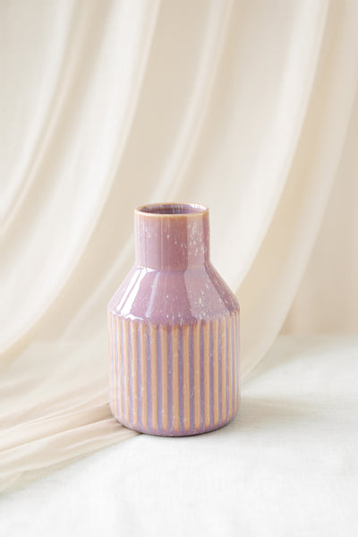 Roman Pattern Ceramic Vase in Twilight Purple | Clearance
