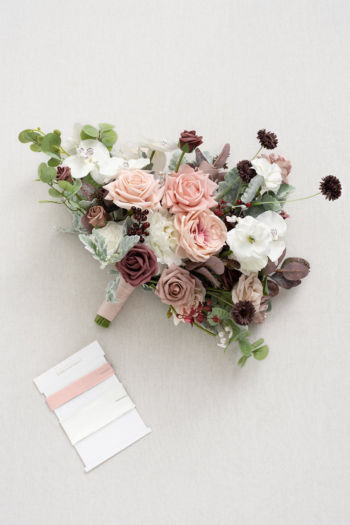 Large Free-Form Bridal Bouquet in Dusty Rose & Mauve | Clearance