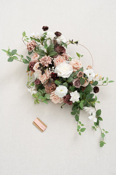 Medium Hoop Bridal Bouquet in Dusty Rose & Mauve