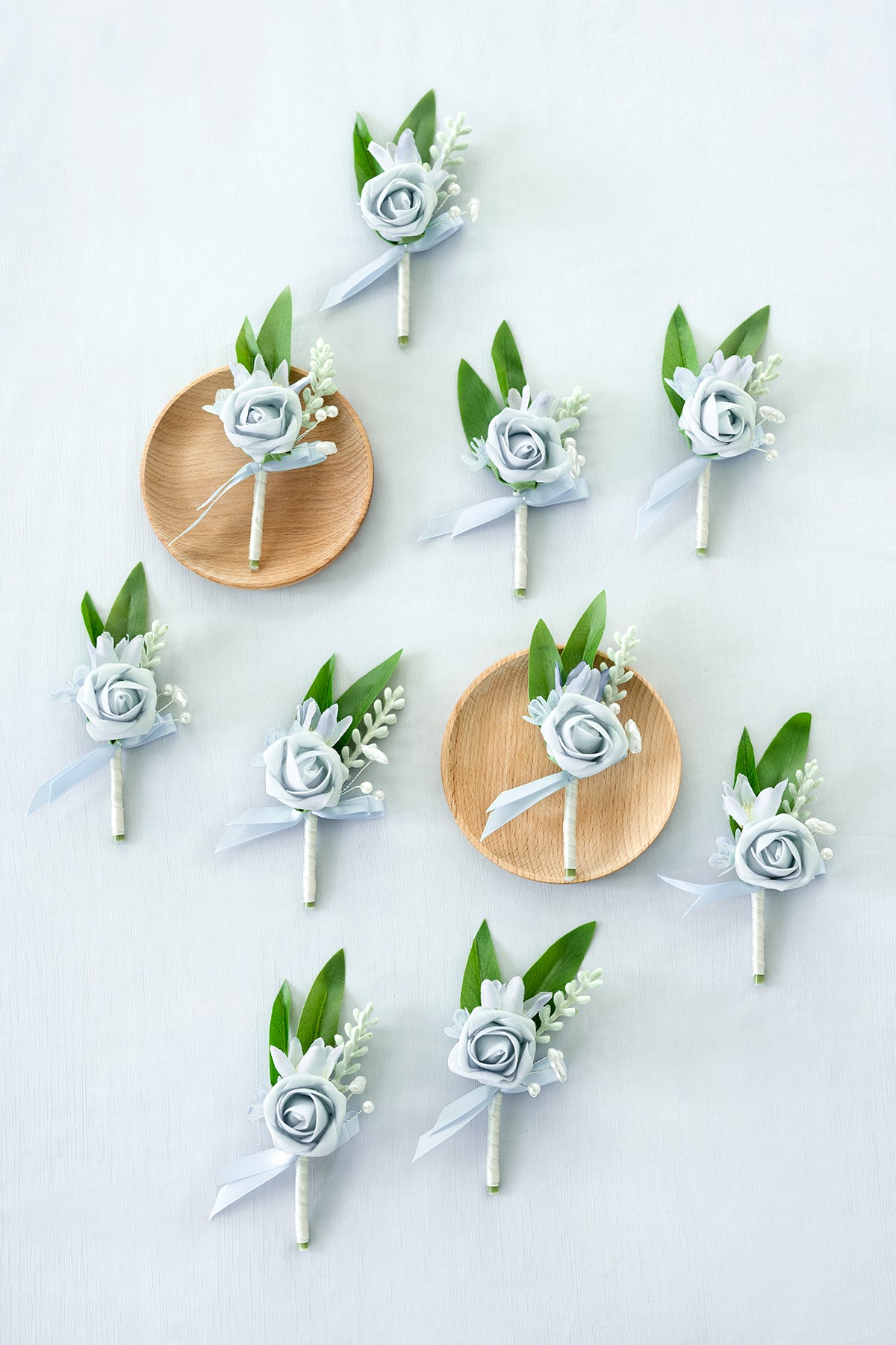 Boutonnieres for Guests in Romantic Dusty Blue | Clearance