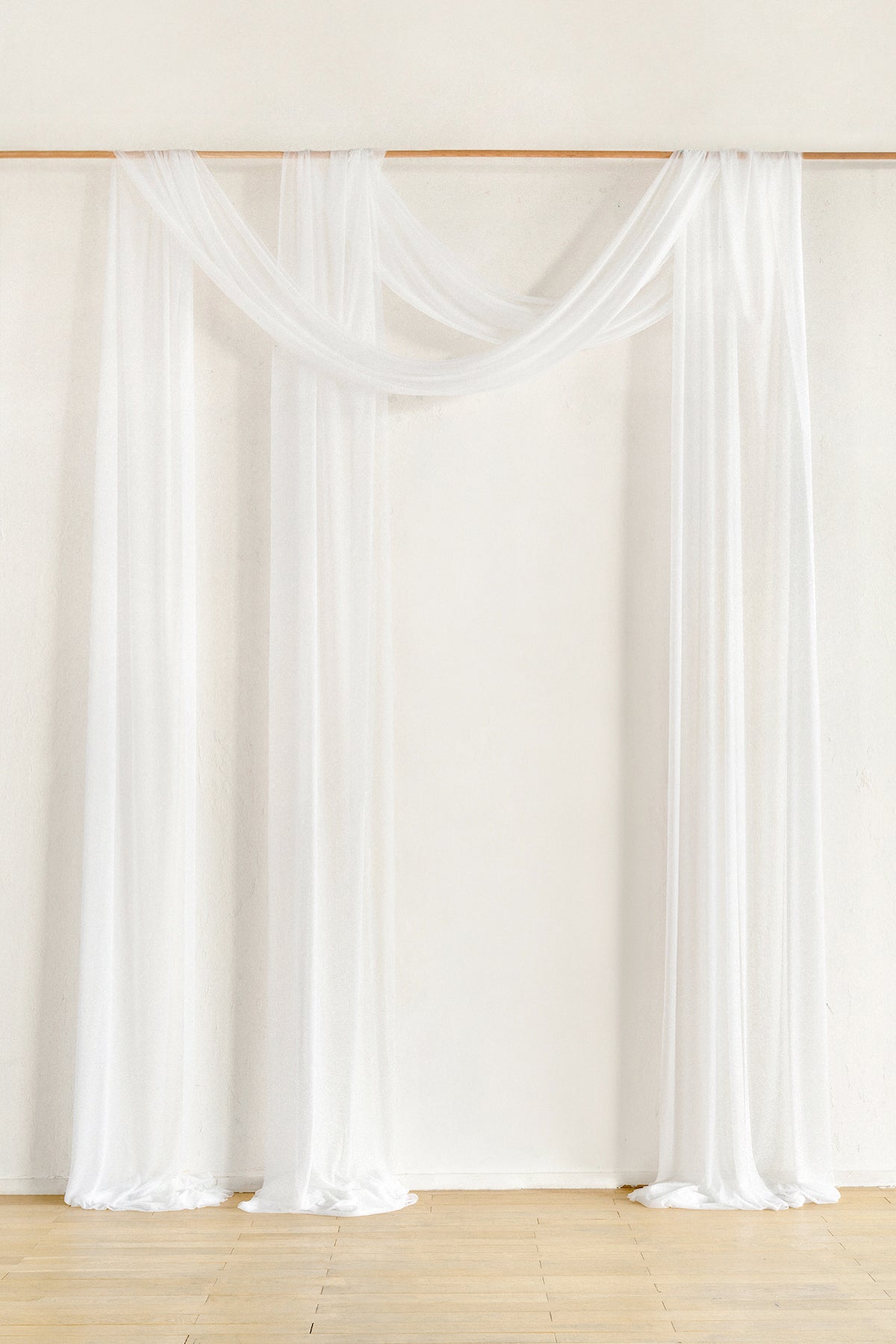 2 Panels Sheer Wedding Arch Draping 30" w x 32ft - 7 Colors