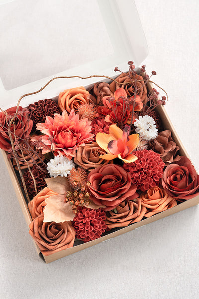 DIY Designer Flower Boxes in Burnt Orange & Scarlet