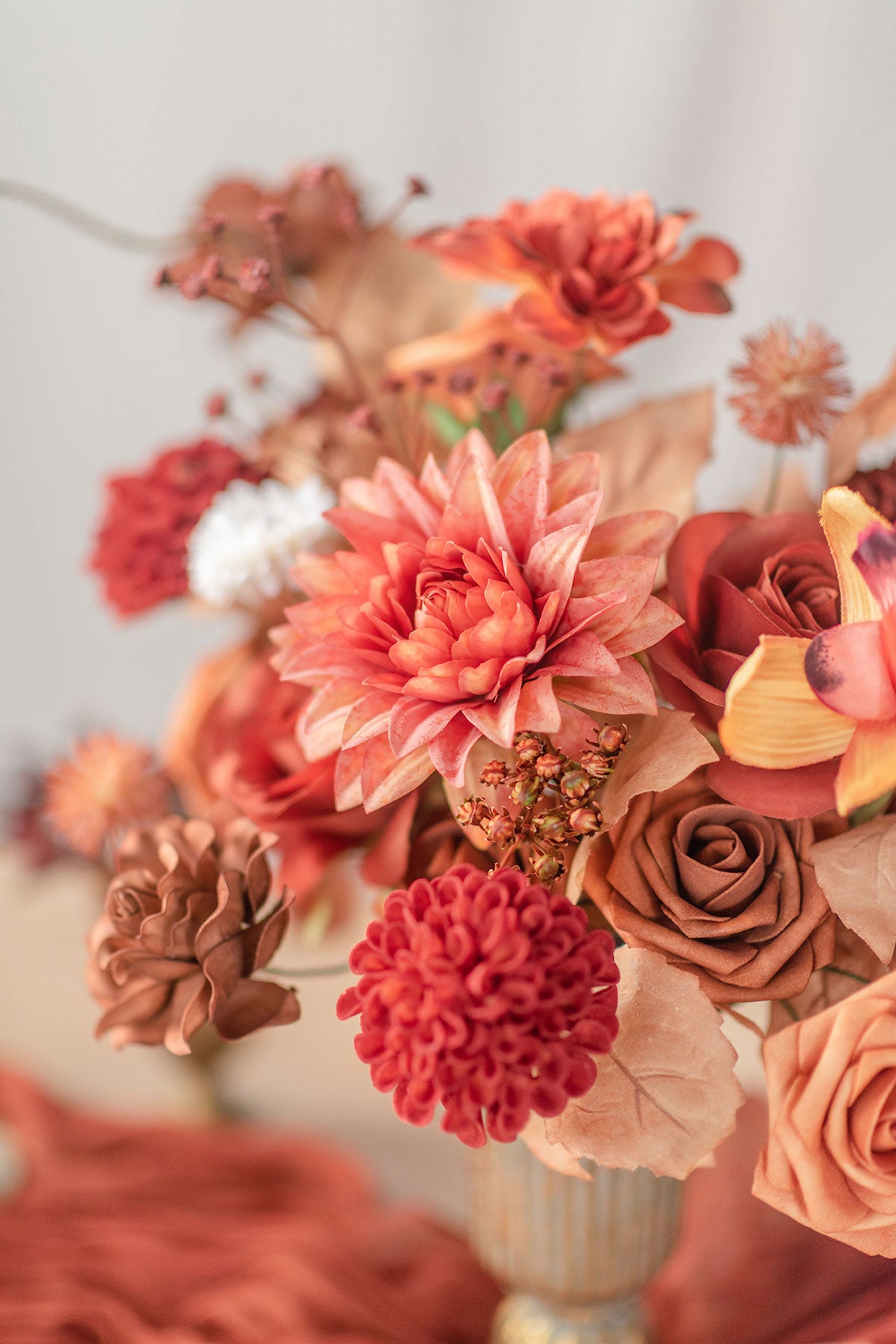 DIY Designer Flower Boxes in Burnt Orange & Scarlet