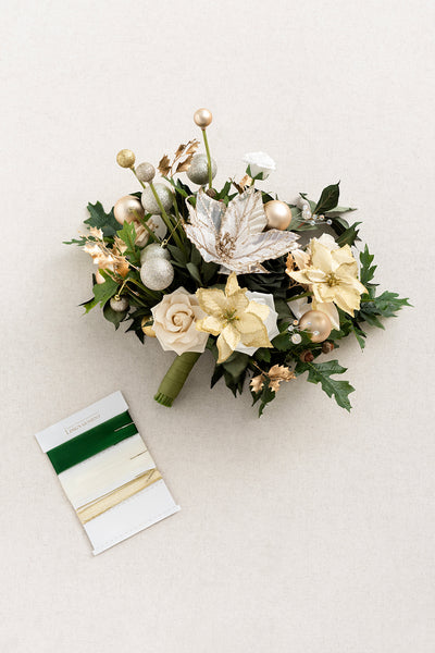 Small Free-Form Bridal Bouquet in Champagne Christmas