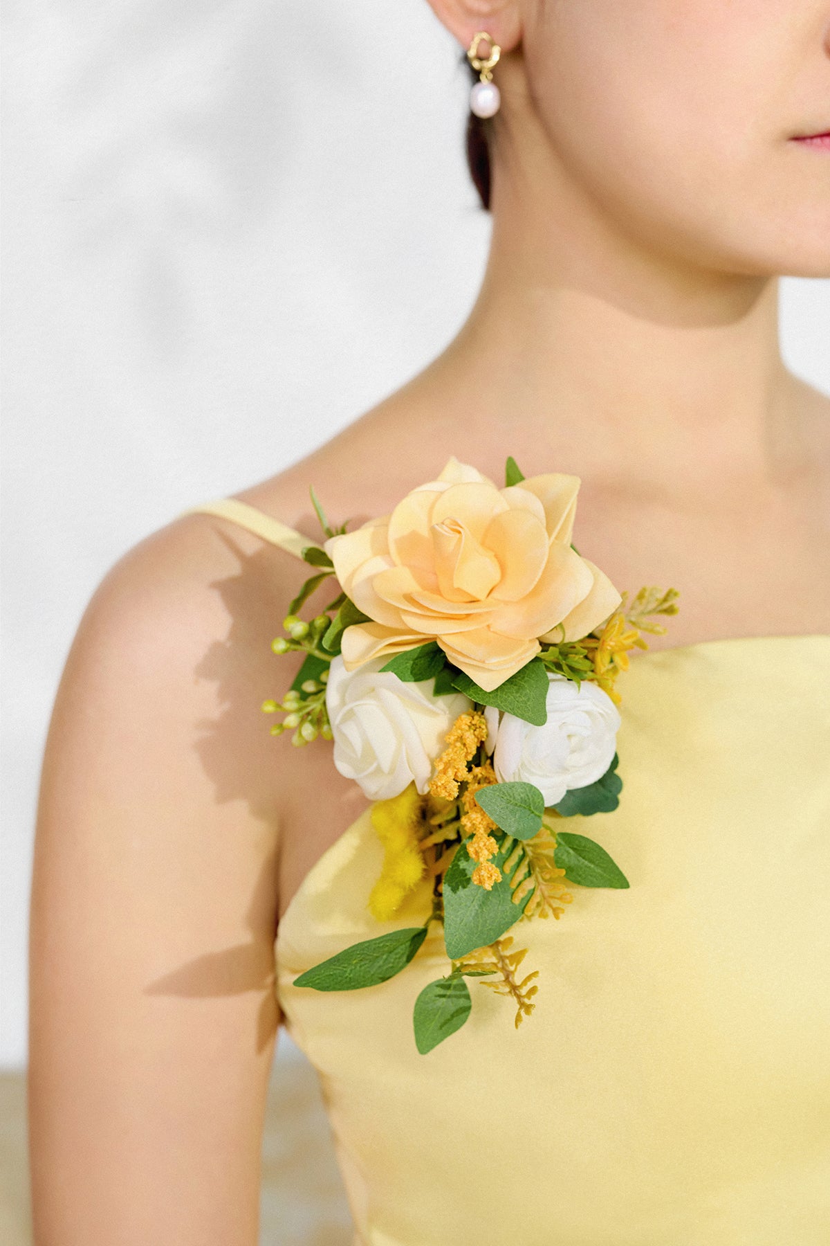 Wrist and Shoulder Corsages in Lemonade Yellow | Clearance