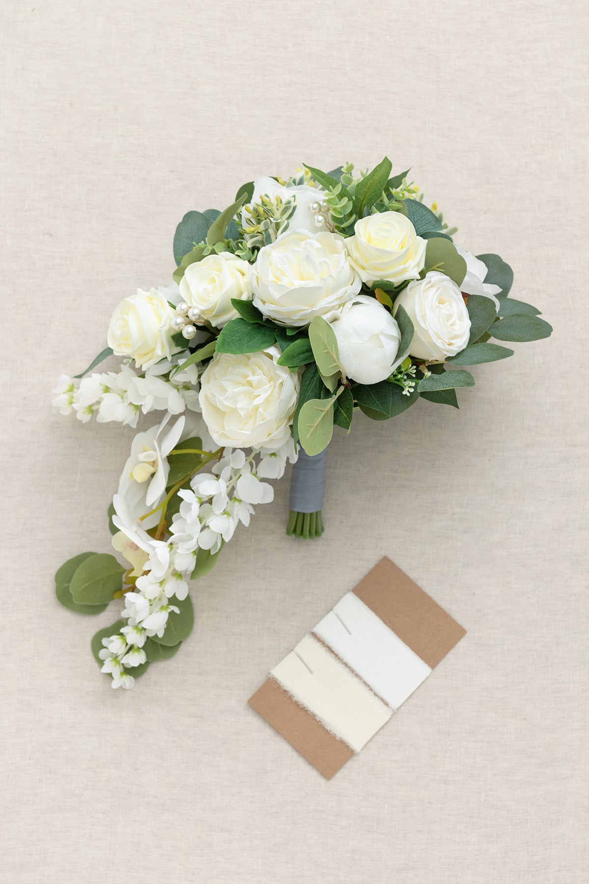 White and Sage Bridal Bouquets - 3 Beautiful Sizes – Ling's Moment