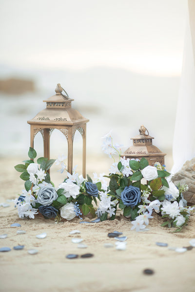 2ft Flower Garlands in Dusty Blue & Navy