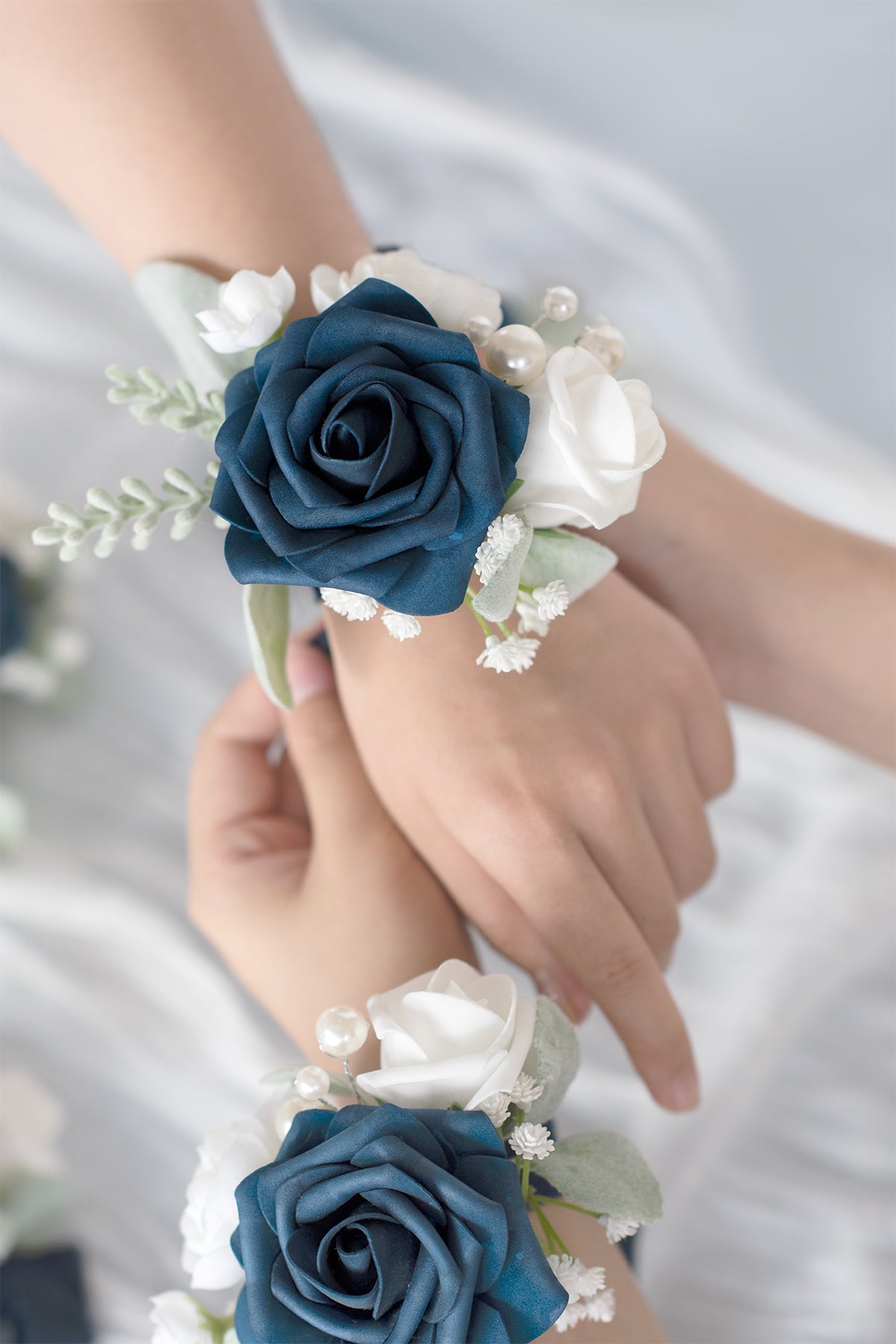 Wrist Corsages in Noble Navy Blue