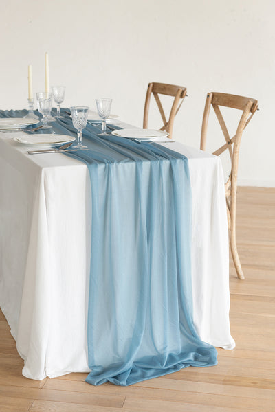 Romantic Sheer Table Runner 29"w x 14ft - Something Blue