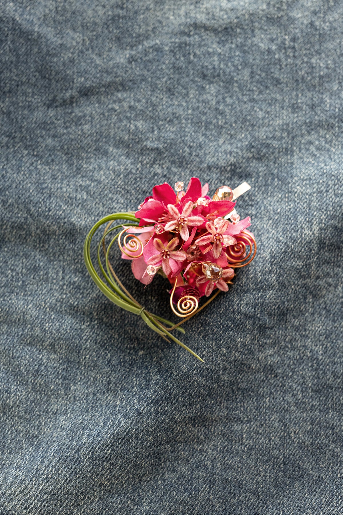 Pocket Square Boutonniere for Groom in Valentine Magenta