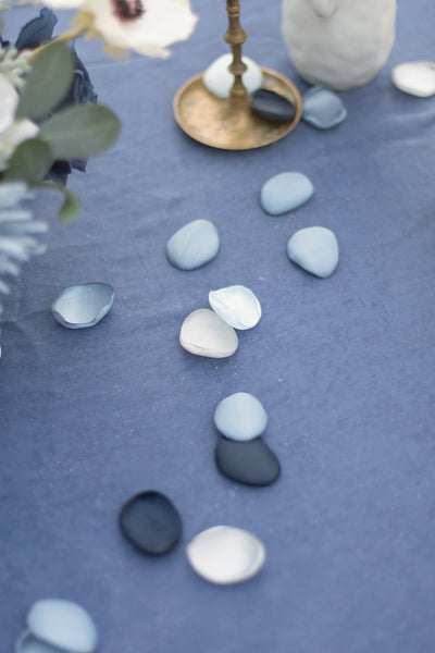 Silk Rose Petals in Dusty Blue & Navy