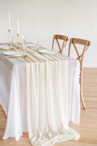 Romantic Sheer Table Runner 29“ w x 10ft/14ft